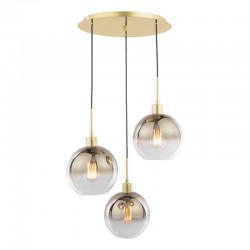 71205-003 Gold 3 Light Cluster Pendant with Gold Mirrored Ombre Glasses 71205-003 Gold 3 Light Cluster Pendant with Gold Mirrored Ombre Glasses