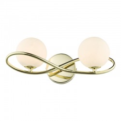 71206-003 Gold 2 Light Wall Lamp with Opal Glasses