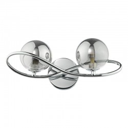 71207-003 Chrome 2 Light Wall Lamp with Smoked Mirrored Glasses 71207-003 Chrome 2 Light Wall Lamp with Smoked Mirrored Glasses