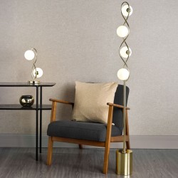 71208-003 Gold 2 Light Table Lamp with Opal Glasses