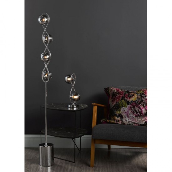 71211-003 Chrome 4 Light Floor Lamp with Smoked Mirrored Glasses