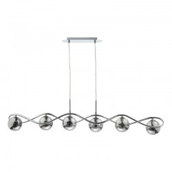 71213-003 Chrome 6 Light over Island Fitting with Smoked Mirrored Glasses