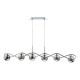 71213-003 Chrome 6 Light over Island Fitting with Smoked Mirrored Glasses