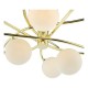 71214-003 Gold 6 Light Flush with Opal Glasses