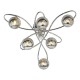 71215-003 Chrome 6 Light Ceiling Lamp with Smoked Mirrored Glasses