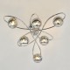 71215-003 Chrome 6 Light Ceiling Lamp with Smoked Mirrored Glasses