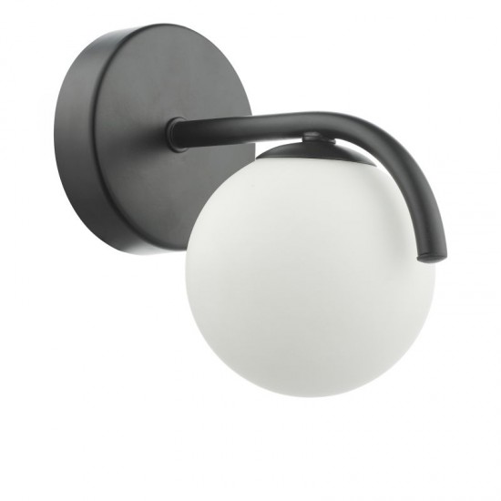 71227-003 Black Wall Lamp with White Glass