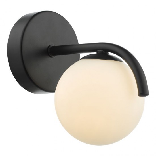 71227-003 Black Wall Lamp with White Glass