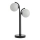 71228-003 Black 2 Light Table Lamp with White Glasses