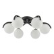 71230-003 Black 6 Light Flush with White Glasses