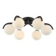 71230-003 Black 6 Light Flush with White Glasses