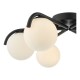 71230-003 Black 6 Light Flush with White Glasses