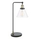 71237-003 Antique Brass & Black Table Lamp with Clear Glass Shade