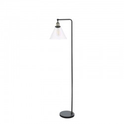 71238-003 Antique Brass & Black Floor Lamp with Clear Glass Shade 71238-003 Antique Brass & Black Floor Lamp with Clear Glass Shade