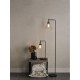 71238-003 Antique Brass & Black Floor Lamp with Clear Glass Shade