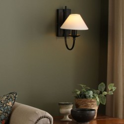 71252-003 Black Wall Lamp with White Shade