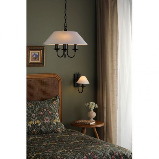 71252-003 Black Wall Lamp with White Shade