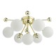 71258-003 Gold 7 Light Flush with Opal Globe Glasses 71258-003 Gold 7 Light Flush with Opal Globe Glasses
