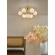71258-003 Gold 7 Light Flush with Opal Globe Glasses 71258-003 Gold 7 Light Flush with Opal Globe Glasses