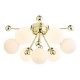 71258-003 Gold 7 Light Flush with Opal Globe Glasses 71258-003 Gold 7 Light Flush with Opal Globe Glasses