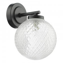 71262-003 Matt Black Wall Lamp with Textured Glass 71262-003 Matt Black Wall Lamp with Textured Glass