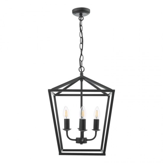 71346-003 Matt Black 4 Light Lantern Pendant