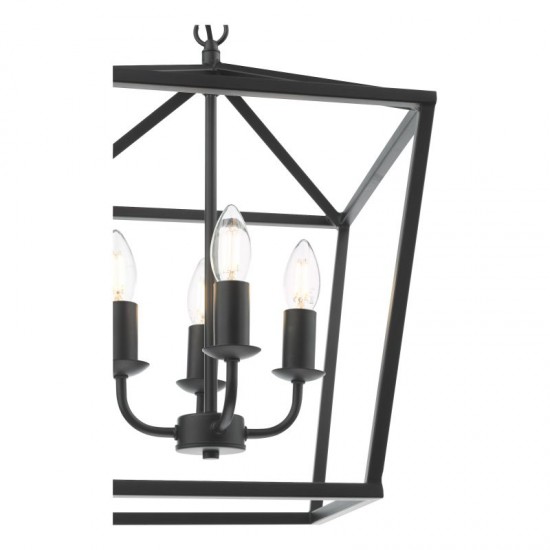 71346-003 Matt Black 4 Light Lantern Pendant