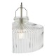 71436-003 Satin Nickel Pendant with Ribbed Glass