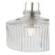 71436-003 Satin Nickel Pendant with Ribbed Glass