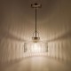 71436-003 Satin Nickel Pendant with Ribbed Glass