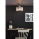 71437-003 Satin Nickel Semi Flush with Ribbed Glass
