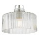 71437-003 Satin Nickel Semi Flush with Ribbed Glass