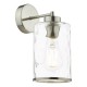 71444-003 Satin Chrome Wall Lamp with Clear Dimple Glass