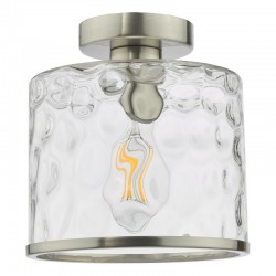 71445-003 Satin Chrome Semi Flush with Clear Dimple Glass