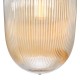 74706-003 Brushed Bronze Pendant with Amber Ribbed Glass