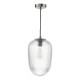 74707-003 Polished Nickel Pendant with Ribbed Glass