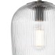 74707-003 Polished Nickel Pendant with Ribbed Glass