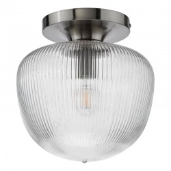 74709-003 Polished Nickel Semi Flush with Ribbed Glass