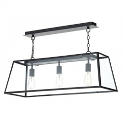 3767-003 Matt Black 3 Light over Island Fitting with Clear Glasses 3767-003 Matt Black 3 Light over Island Fitting with Clear Glasses