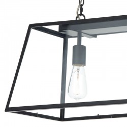 3767-003 Matt Black 3 Light over Island Fitting with Clear Glasses