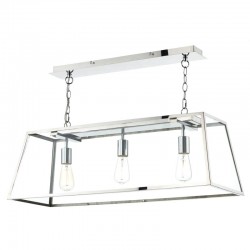 3768-003 Stainless Steel 3 Light over Island Fitting with Clear Glasses 3768-003 Stainless Steel 3 Light over Island Fitting with Clear Glasses