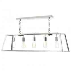 32050-003 Stainless Steel 5 Light over Island Fitting with Clear Glass 32050-003 Stainless Steel 5 Light over Island Fitting with Clear Glass
