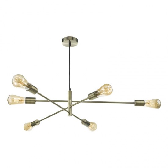 22864-003 Adjustable Antique Brass 6 Light Centre Fitting