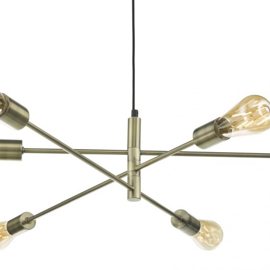 22864-003 Adjustable Antique Brass 6 Light Centre Fitting