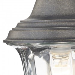 3837-003 Outdoor Black & Gold Wall Lamp with Ribbed Glass
