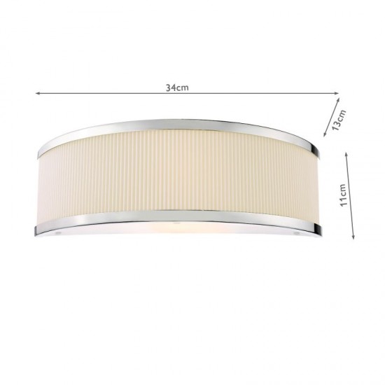 74715-003 Polished Chrome Wall Lamp with Ivory Shade & Diffuser