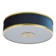 74717-003 Brushed Brass 3 Light Flush with Navy Shade & Diffuser