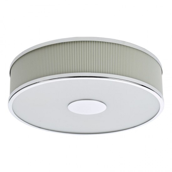 74718-003 Polished Chrome 3 Light Flush with Ivory Shade & Diffuser