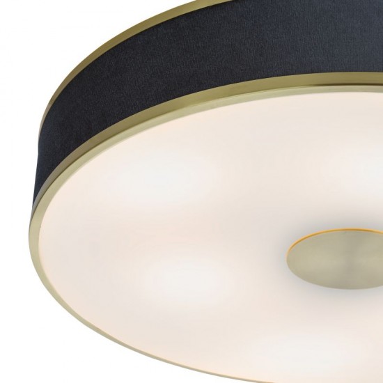 74720-003 Brushed Brass 6 Light Flush with Navy Shade & Diffuser