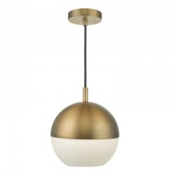 33411-004 Aged Brass Pendant with White Glass 33411-004 Aged Brass Pendant with White Glass
